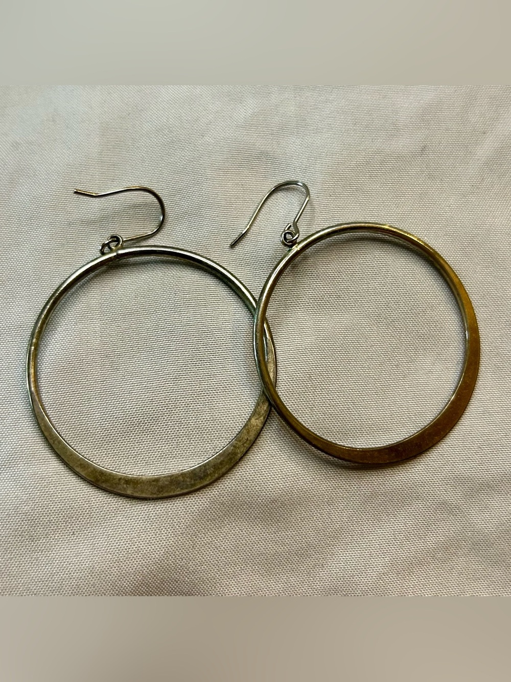 Minimal Hoop Drop Earrings - Gold Tone